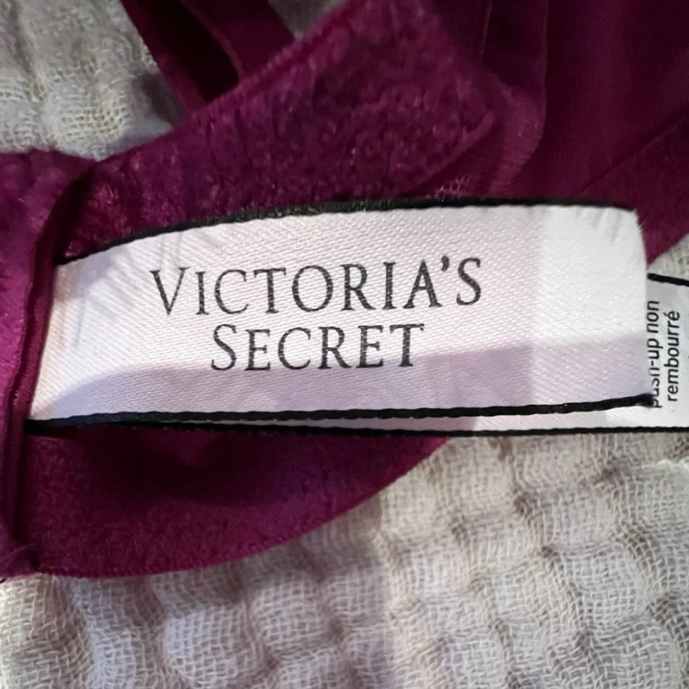 Victoria's Secret Dream Angels Push-Up W/O Padding Bra 34D Velvet Fuchsia Pink - Picture 7 of 14